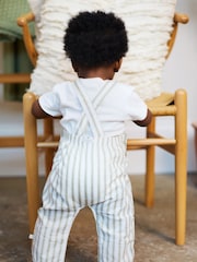 The Little Tailor Baby Green Woven Dungaree and T-Shirt Set - Image 2 of 10