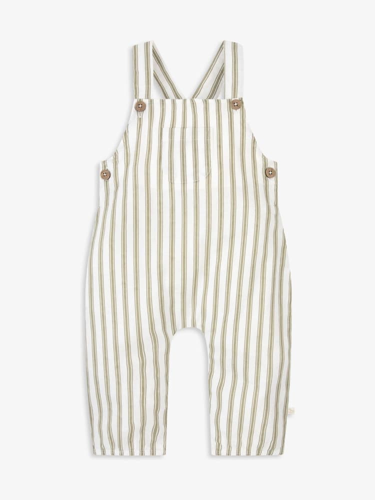 The Little Tailor Baby Green Woven Dungaree and T-Shirt Set - Image 6 of 10