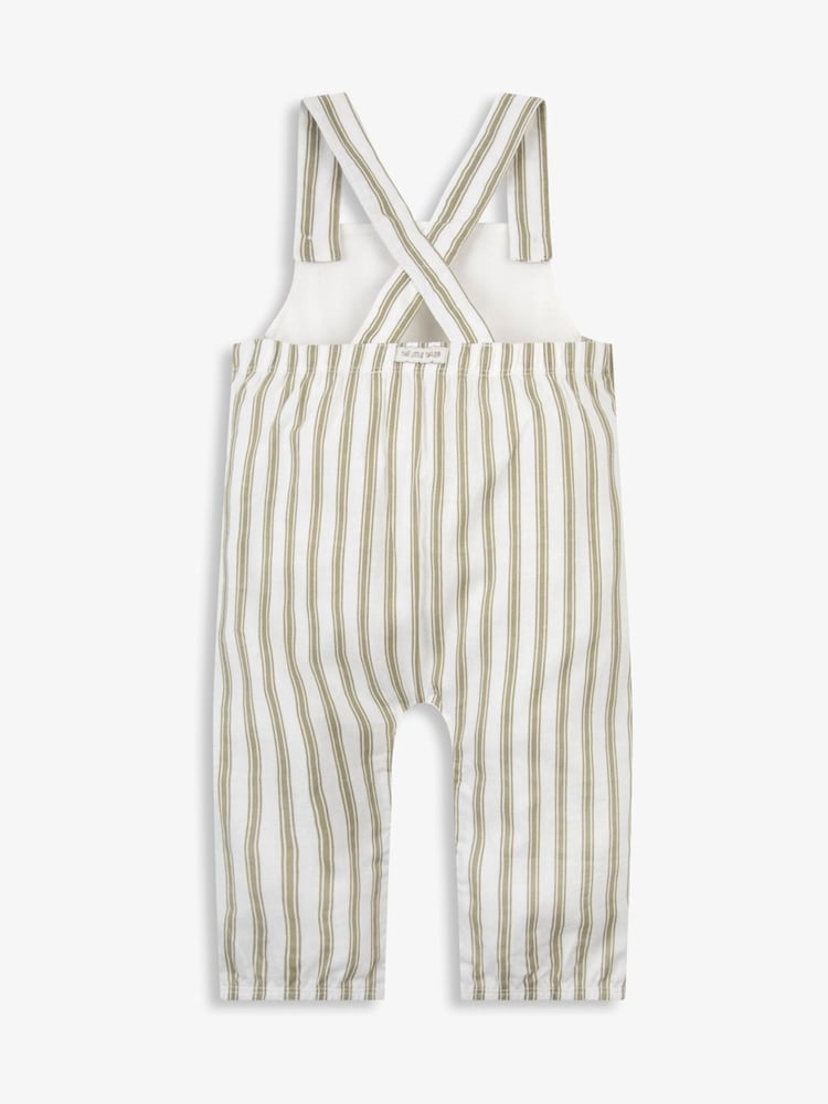 The Little Tailor Baby Green Woven Dungaree and T-Shirt Set - Image 7 of 10