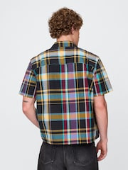 Gap Black/Yellow Check Mixed Check Oxford Short Sleeve Shirt - Image 2 of 5