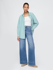 Gap Blue High Waisted Stride Wide-Leg Jeans - Image 4 of 6