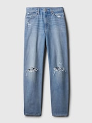 Gap Blue Distressed High Waisted Barrel Jeans - Image 7 of 8