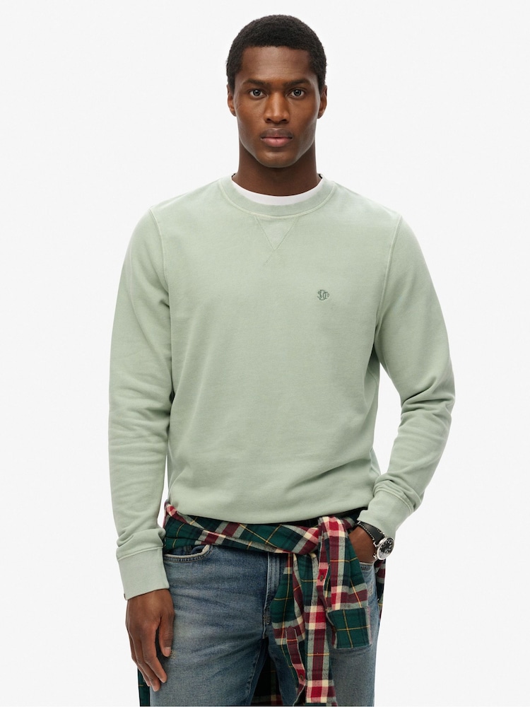 Superdry Blue 100% Cotton Classic Essential Sweatshirt - Image 1 of 6
