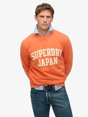 Superdry Orange Vintage Athletic Crew 100% Cotton Sweatshirt - Image 1 of 5