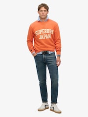 Superdry Orange Vintage Athletic Crew 100% Cotton Sweatshirt - Image 3 of 5