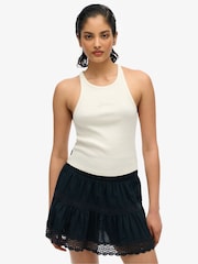 Superdry White Essential Logo Racer 100% Cotton Vest Top - Image 1 of 6