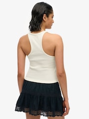 Superdry White Essential Logo Racer 100% Cotton Vest Top - Image 2 of 6
