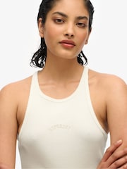 Superdry White Essential Logo Racer 100% Cotton Vest Top - Image 4 of 6