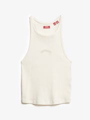 Superdry White Essential Logo Racer 100% Cotton Vest Top - Image 5 of 6
