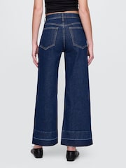 Gap Blue High Waisted Stride Wide-Leg Ankle Jeans - Image 2 of 6
