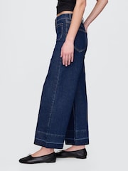 Gap Blue High Waisted Stride Wide-Leg Ankle Jeans - Image 3 of 6