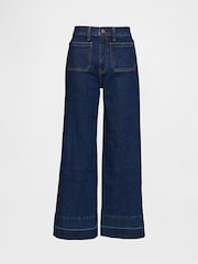Gap Blue High Waisted Stride Wide-Leg Ankle Jeans - Image 7 of 8