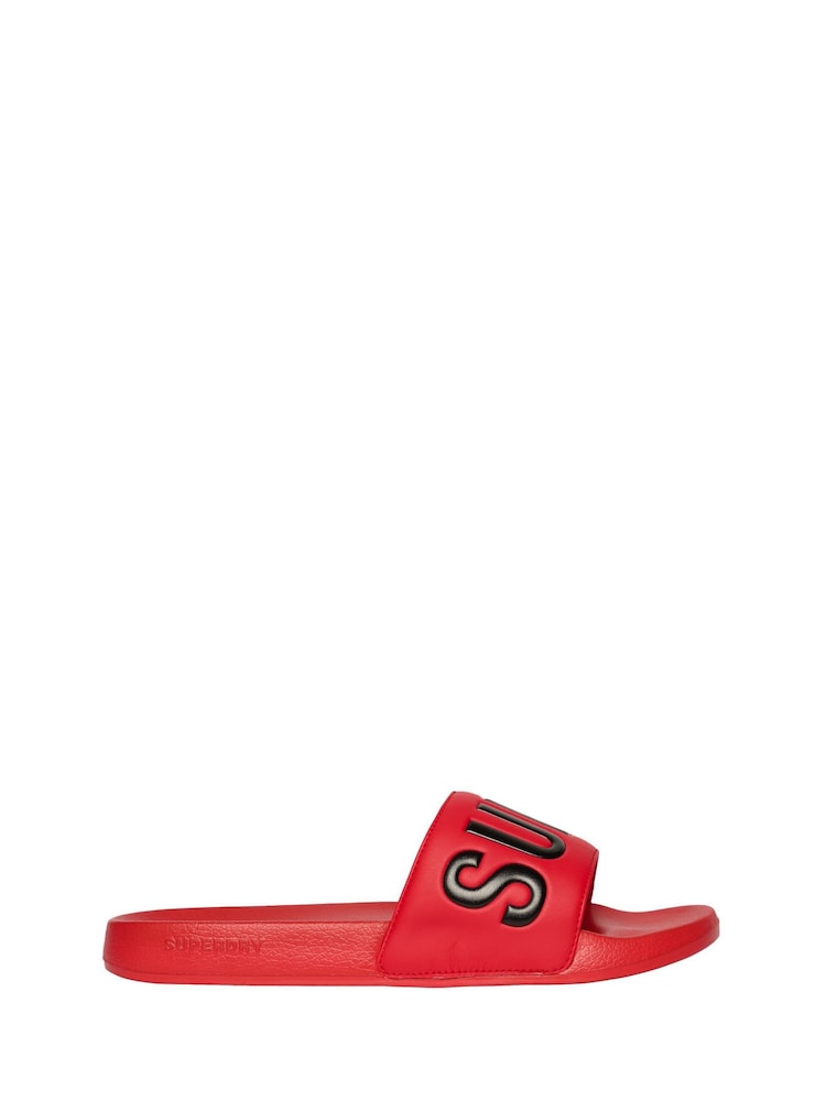 Superdry Red Core Graphic Pool Sliders - Image 1 of 1