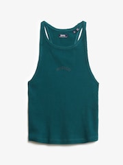 Superdry Green Essential Logo Racer Vest Top - Image 5 of 6
