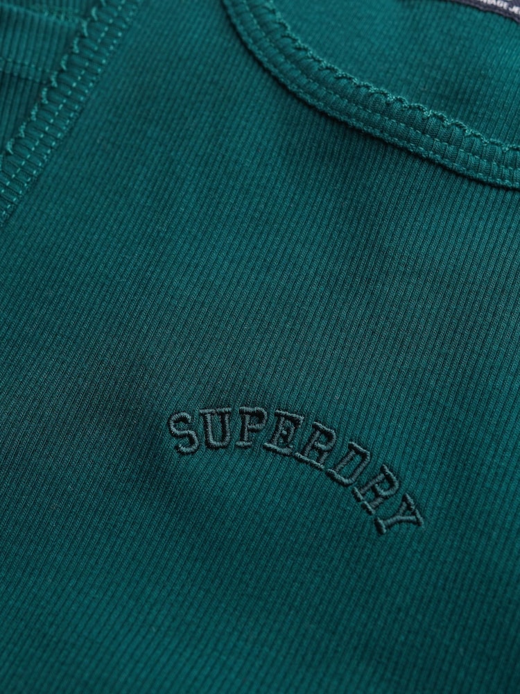 Superdry Green Essential Logo Racer Vest Top - Image 6 of 6