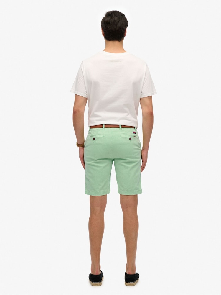 Superdry Green Officer Chino Shorts - Image 2 of 7 Superdry Green Officer Chino Shorts - Image 2 of 7
