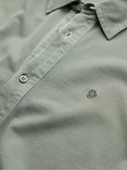 Superdry Green Vintage Destroy Pique Long Sleeve 100% Cotton Shirt - Image 5 of 5