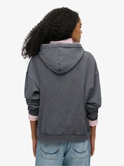 Superdry Grey Relaxed Vintage Logo Metallic Hoodie - Image 2 of 6