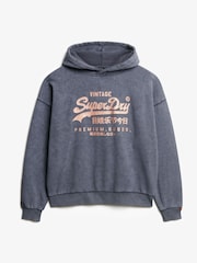Superdry Grey Relaxed Vintage Logo Metallic Hoodie - Image 5 of 6