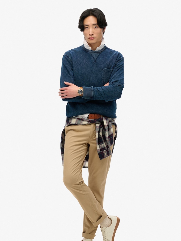 Superdry Blue The Merchant Store 100% Cotton Sweatshirt - Image 1 of 6