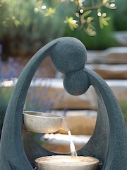 Charles Bentley Dark Blue 2-Tier Cascading Garden Water Feature with Bowls - Image 2 of 6