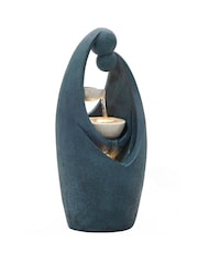 Charles Bentley Dark Blue 2-Tier Cascading Garden Water Feature with Bowls - Image 5 of 6