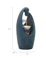 Charles Bentley Dark Blue 2-Tier Cascading Garden Water Feature with Bowls - Image 6 of 6