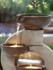 Charles Bentley Stone 4 Tier Cascading Garden Water Feature Bowl - Image 2 of 6