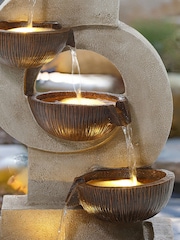 Charles Bentley Stone 4 Tier Cascading Garden Water Feature Bowl - Image 3 of 6
