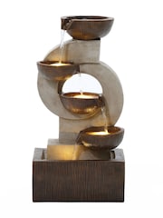 Charles Bentley Stone 4 Tier Cascading Garden Water Feature Bowl - Image 4 of 6