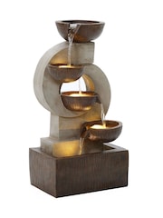 Charles Bentley Stone 4 Tier Cascading Garden Water Feature Bowl - Image 5 of 6