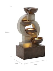 Charles Bentley Stone 4 Tier Cascading Garden Water Feature Bowl - Image 6 of 6