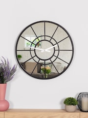 Charles Bentley Black Buttermere Garden Mirrored Wall Clock - Image 2 of 6