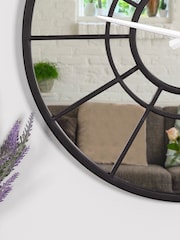 Charles Bentley Black Buttermere Garden Mirrored Wall Clock - Image 3 of 6