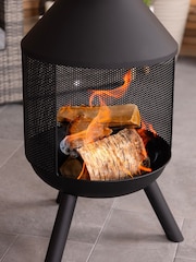 Charles Bentley Black Mesh Bodied Round Steel Garden Chimenea - Image 3 of 6