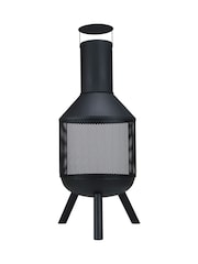 Charles Bentley Black Mesh Bodied Round Steel Garden Chimenea - Image 4 of 6
