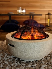 Charles Bentley Stone Stylish and Modern Magnesia Round Garden Fire Pit - Image 1 of 6