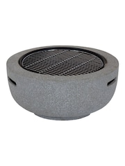 Charles Bentley Stone Stylish and Modern Magnesia Round Garden Fire Pit - Image 4 of 6