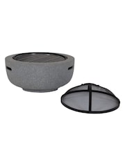 Charles Bentley Stone Stylish and Modern Magnesia Round Garden Fire Pit - Image 6 of 6