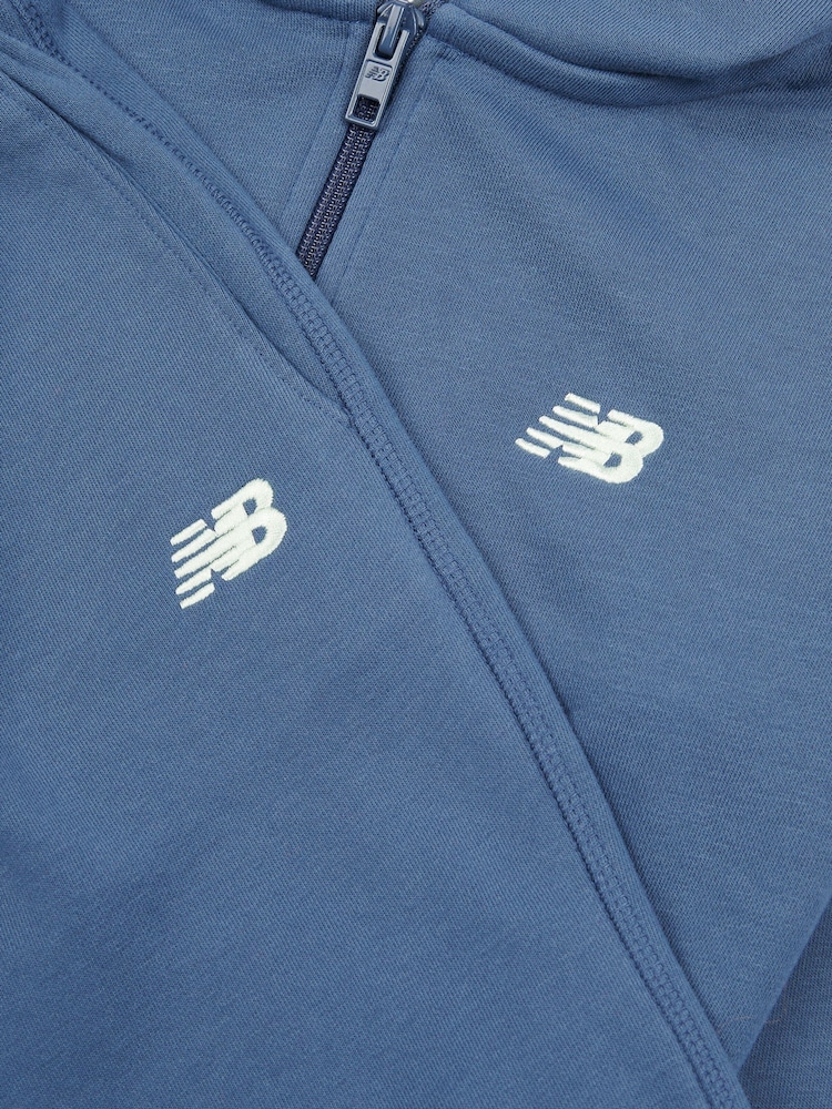 New Balance Blue Kids Small Logo Zip and Joggers Set - Image 3 of 5