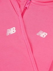 Розовый - New Balance Kids Small Logo Zip and Joggers Set - Изображение 3 из 5