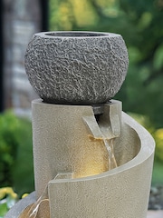 Charles Bentley Grey 3 Tier Cascading Spiral Garden Water Feature - Image 2 of 6