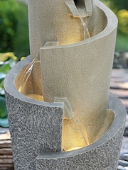 Charles Bentley Grey 3 Tier Cascading Spiral Garden Water Feature - Image 3 of 6