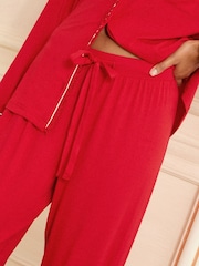 Love & Roses Red Button Down Pyjamas Set - Image 3 of 4