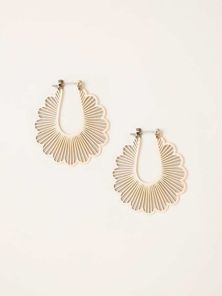 FatFace Gold Tone Scallop Hoop Earrings - Image 1 of 2