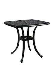 Charles Bentley Black Elegant Cast Aluminium Square Garden Side Table - Image 1 of 1