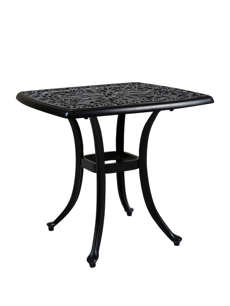Charles Bentley Black Elegant Cast Aluminium Square Garden Side Table - Image 1 of 1