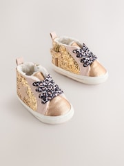 Gold Baby High Top Trainers (0-24mths) - Image 1 of 5