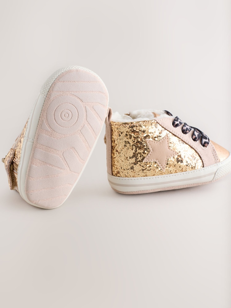 Gold Baby High Top Trainers (0-24mths) - Image 5 of 5