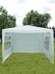 Charles Bentley White Garden Gazebo With 3 Side Walls - Image 1 of 6